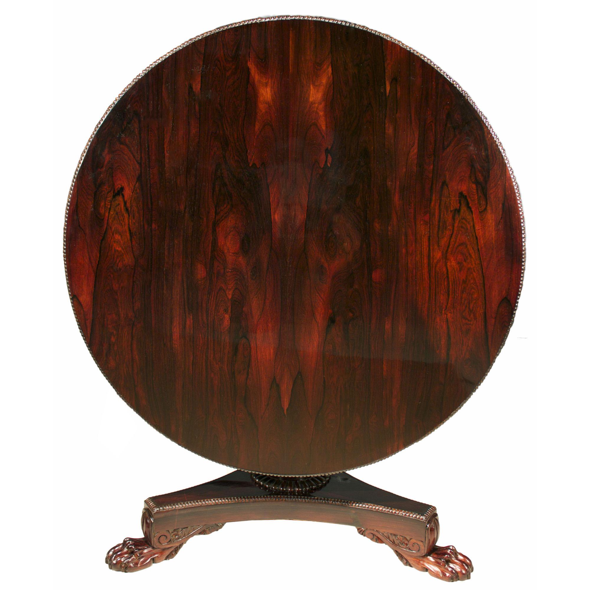 English 19th Centurty Regency Style Rosewood Tilt-Top Center Table In Good Condition In West Palm Beach, FL