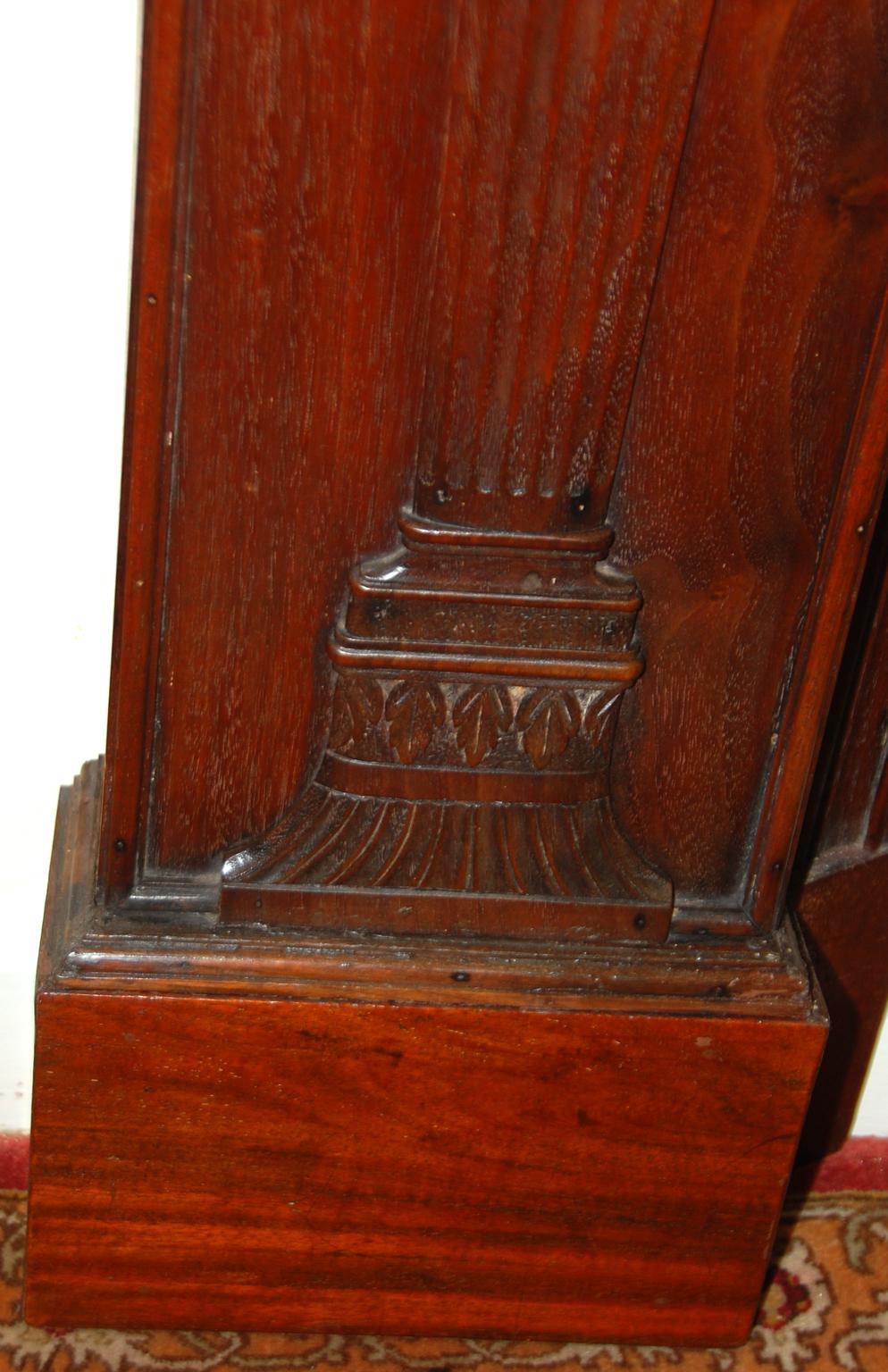 English 19th Century Adam Style Carved Mahogany Fireplace Surround and Mantel For Sale 3