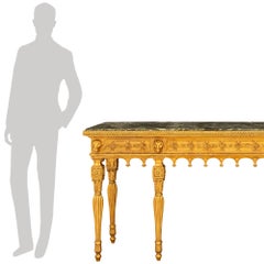 English 19th century Adams st. Giltwood and Vert de Patricia marble console