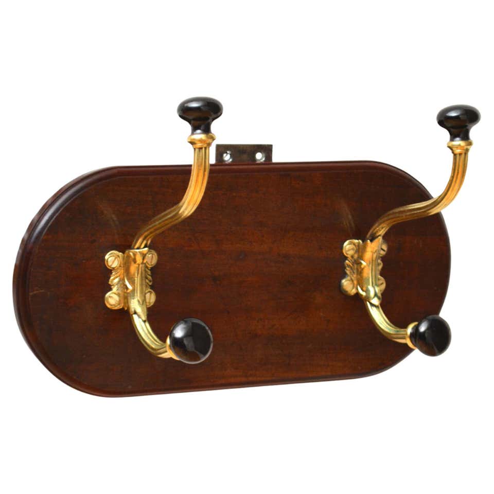 Victorian Rack Antique Hall Rack with Valet Mirror, English, Oak, Mounted Coat Hooks ...