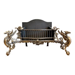English 19th Century Antique Rococo Fire Grate