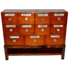 Used English 19th Century Apothecary Chest in Mahogany and Pine Now on Bespoke Stand