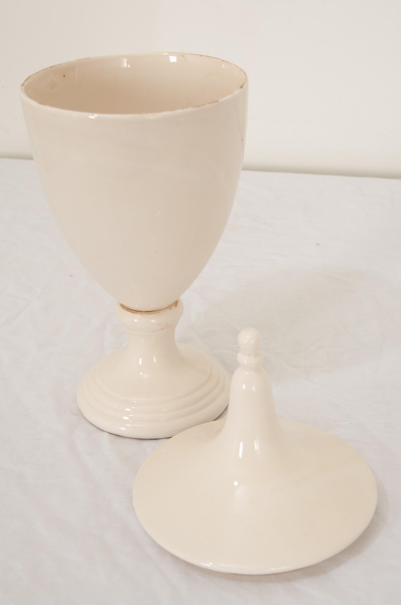Hand-Crafted English 19th Century Apothecary Jar with Lid For Sale