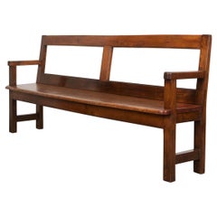 English 19th Century Arts & Crafts Oak Bench