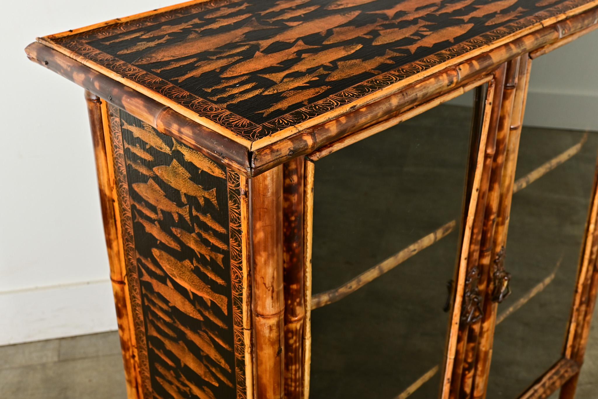 English 19th Century Bamboo Bookcase 4