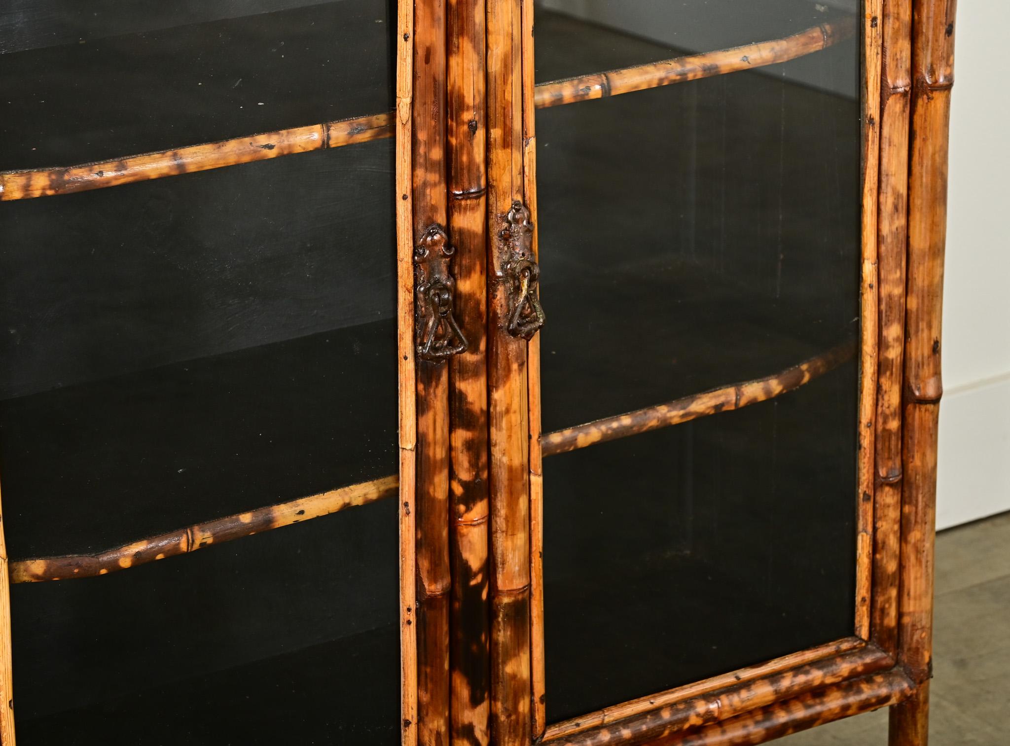 Metal English 19th Century Bamboo Bookcase