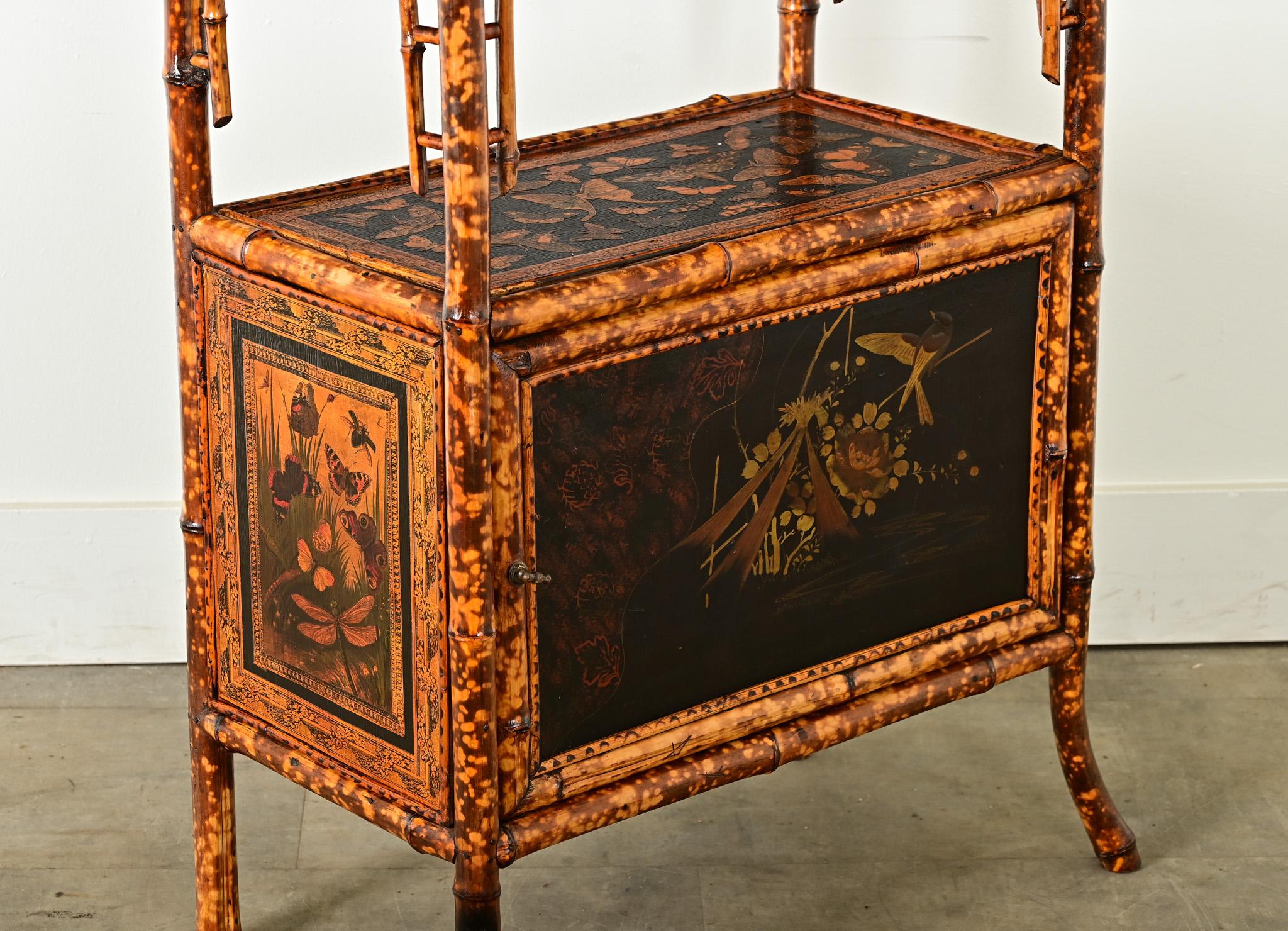 English 19th Century Bamboo Cabinet 4