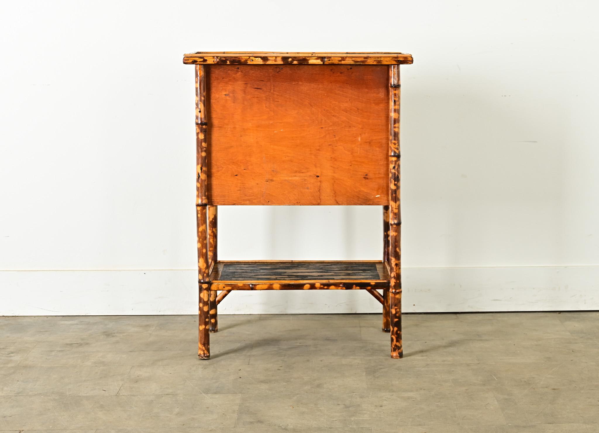English 19th Century Bamboo Cabinet with Decoupage 6