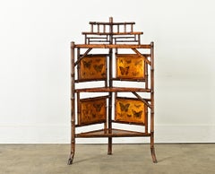 English 19th Century Bamboo Corner Shelf