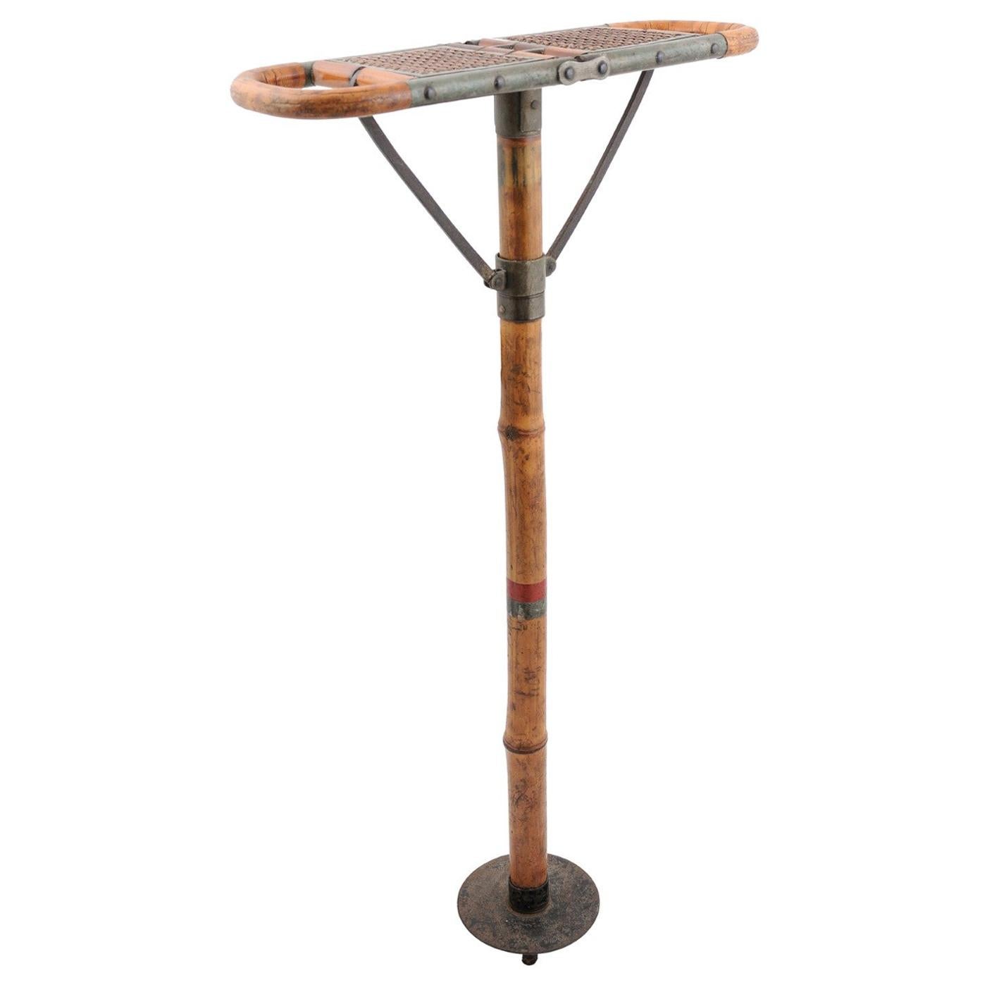 English 19th Century Bamboo, Metal and Cane Foldable Golf, Cricket or Polo Seat For Sale