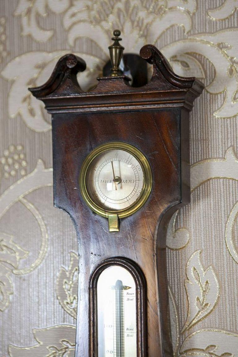 Anglais Baromètre et thermomètre Fahrenheit anglais du 19e siècle dans un coffret en acajou en vente
