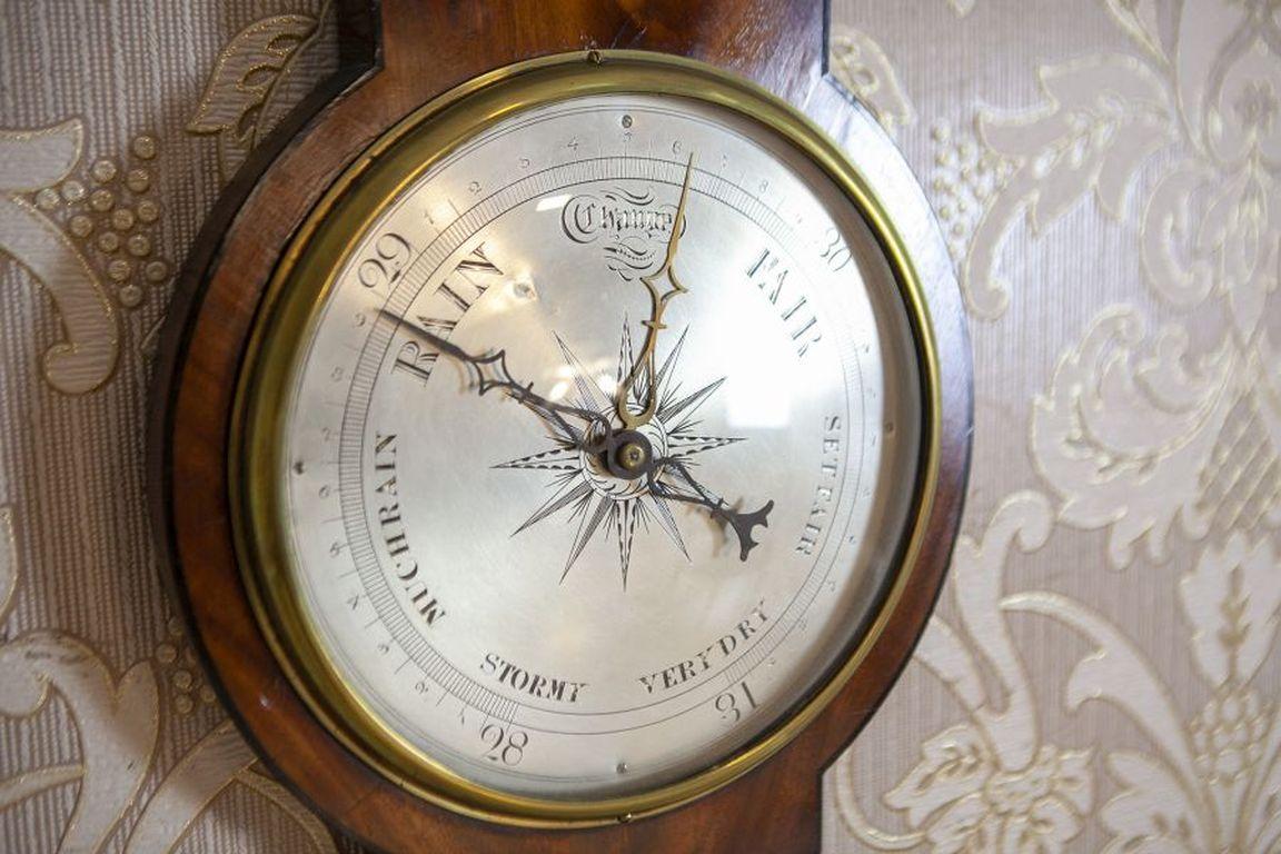 XIXe siècle Baromètre et thermomètre Fahrenheit anglais du 19e siècle dans un coffret en acajou en vente