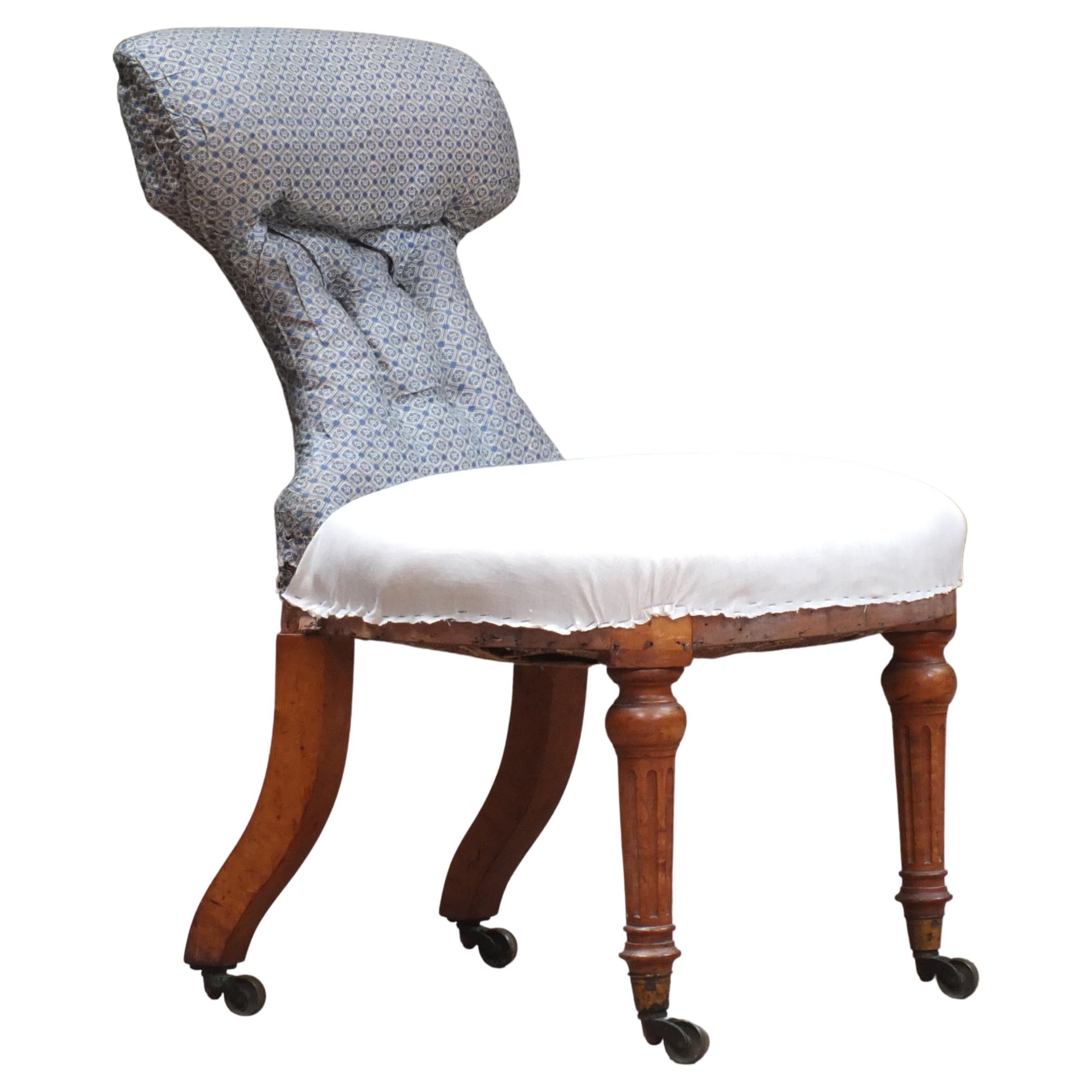 English 19th Century Birdseye Maple Occasional Chair 