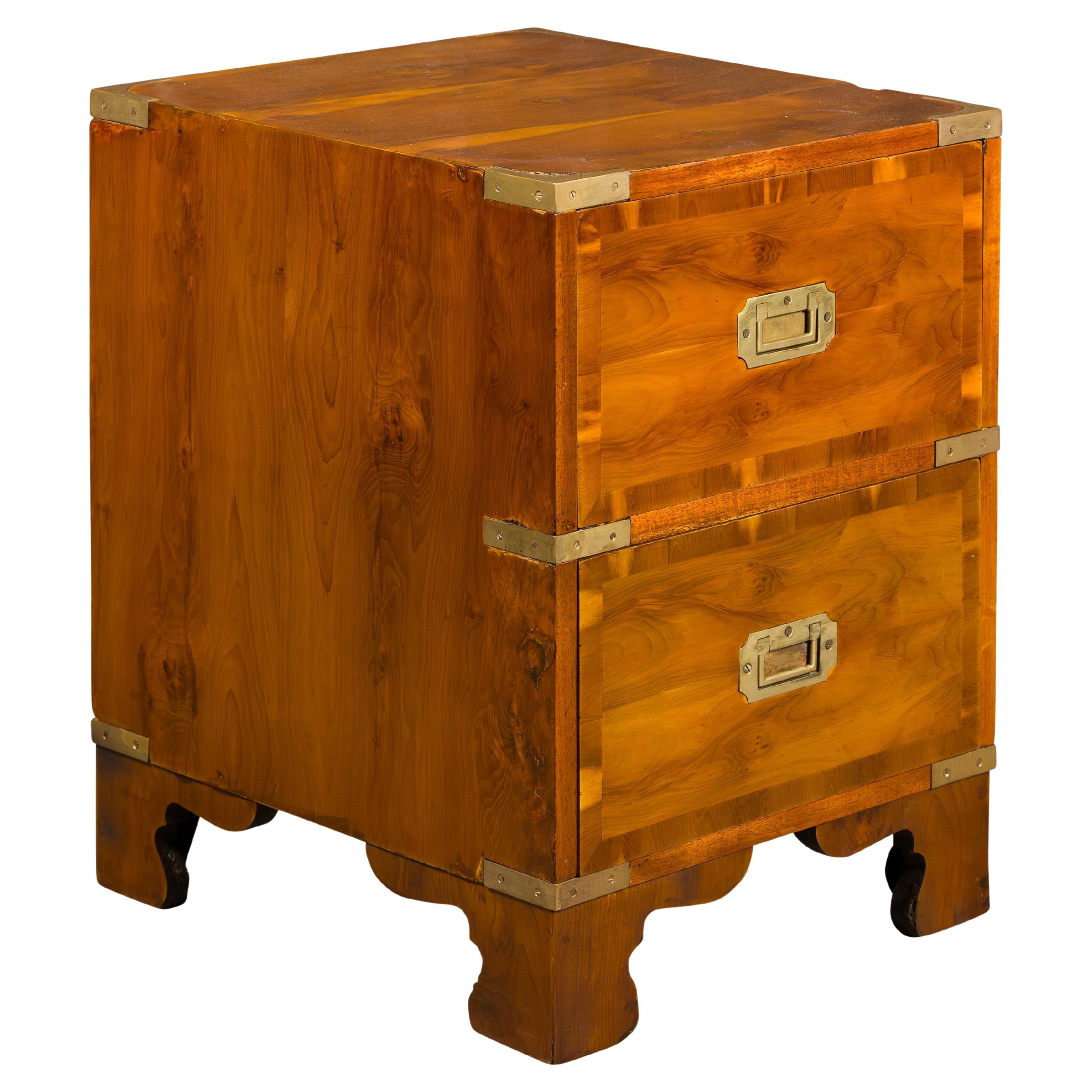 English 19th Century Bissitt & Brunton LTD Campaign Chest with Two Drawers