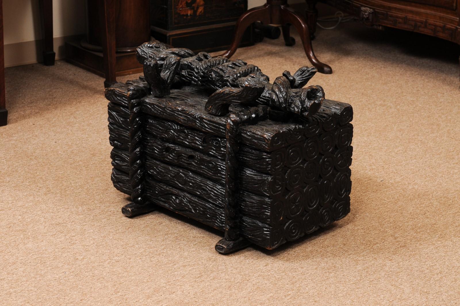 English 19th Century Blackforest Log Box, Baltic Region For Sale 7