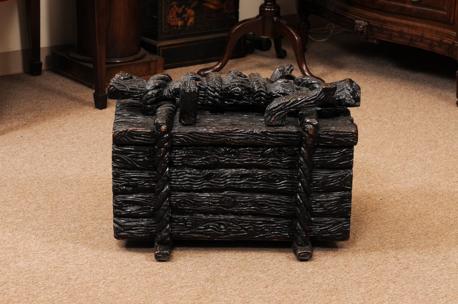 English 19th Century Blackforest Log Box, Baltic Region For Sale 8