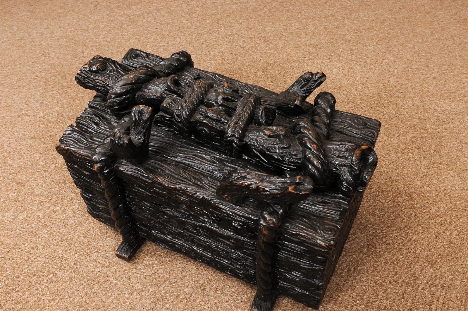 English 19th Century Blackforest Log Box, Baltic Region For Sale 9