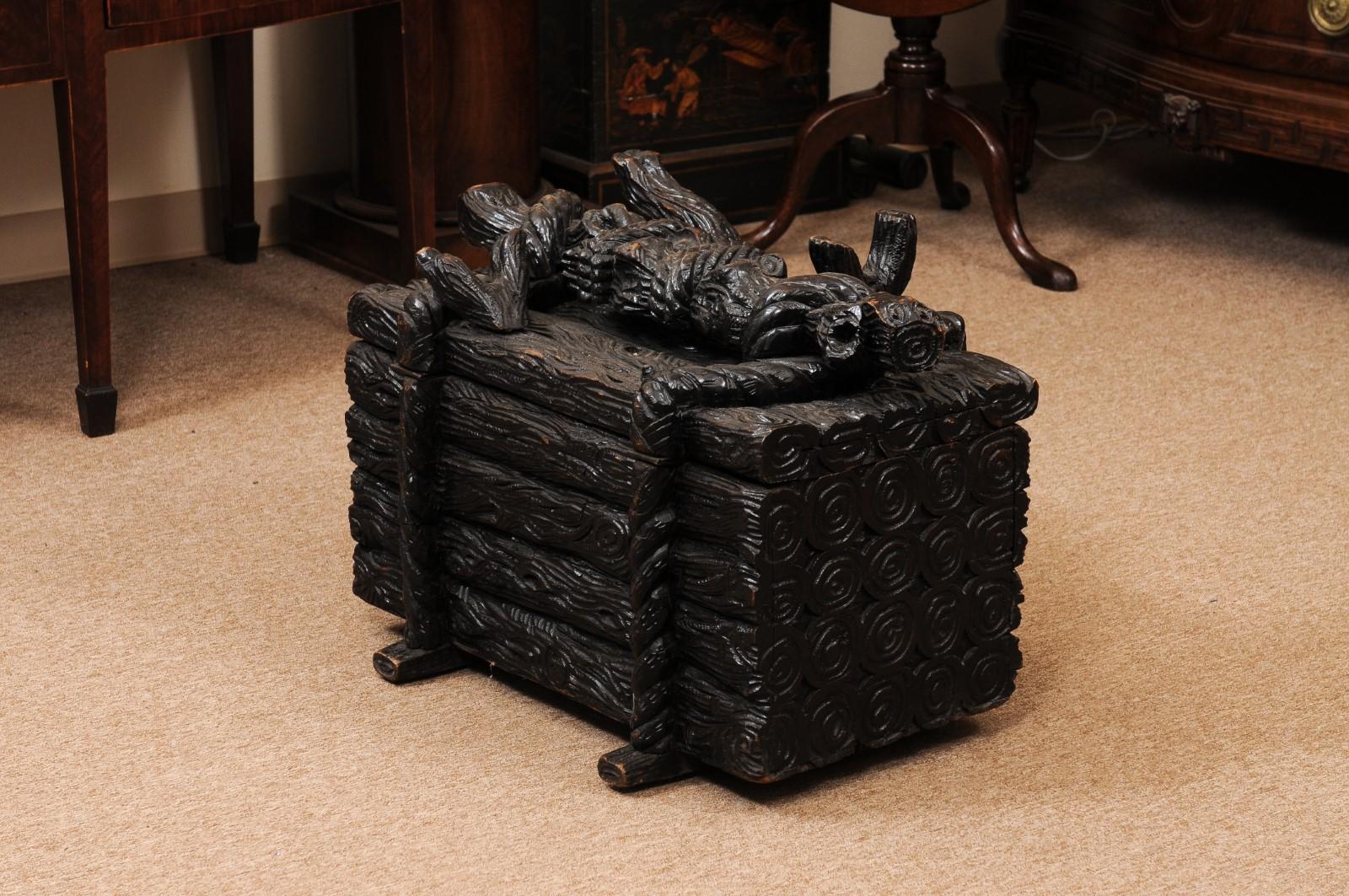 English 19th Century Blackforest Log Box, Baltic Region For Sale 3