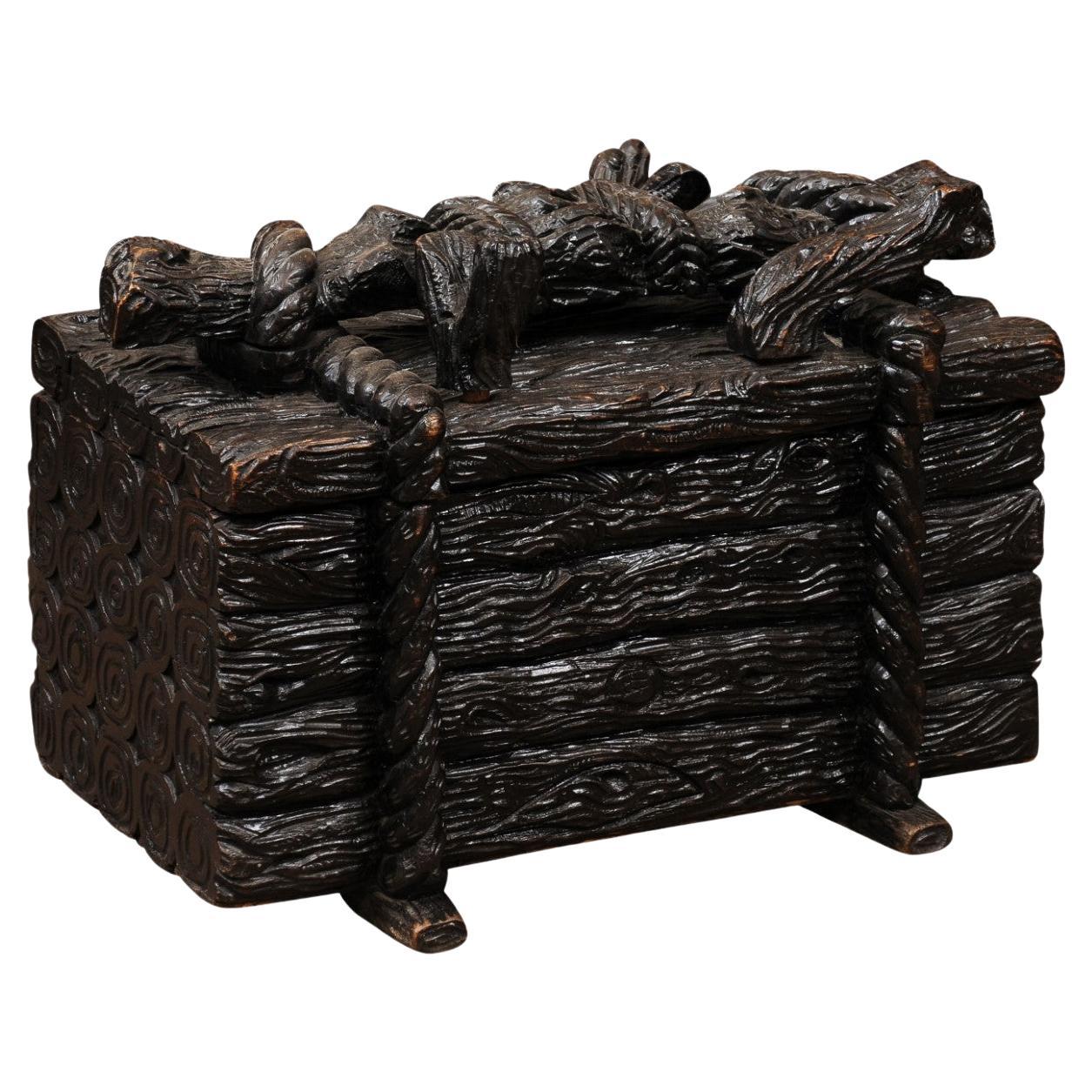 English 19th Century Blackforest Log Box, Baltic Region For Sale