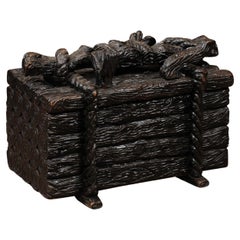 Antique English 19th Century Blackforest Log Box, Baltic Region