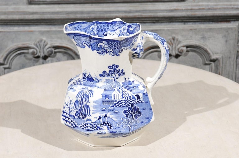 English 19th Century Blue and White Mason''s Patent Ironstone Octagonal