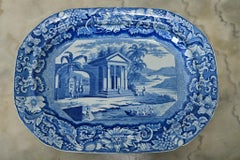 English 19th Century Blue and White Platter