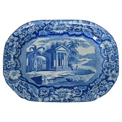 English 19th Century Blue and White Platter
