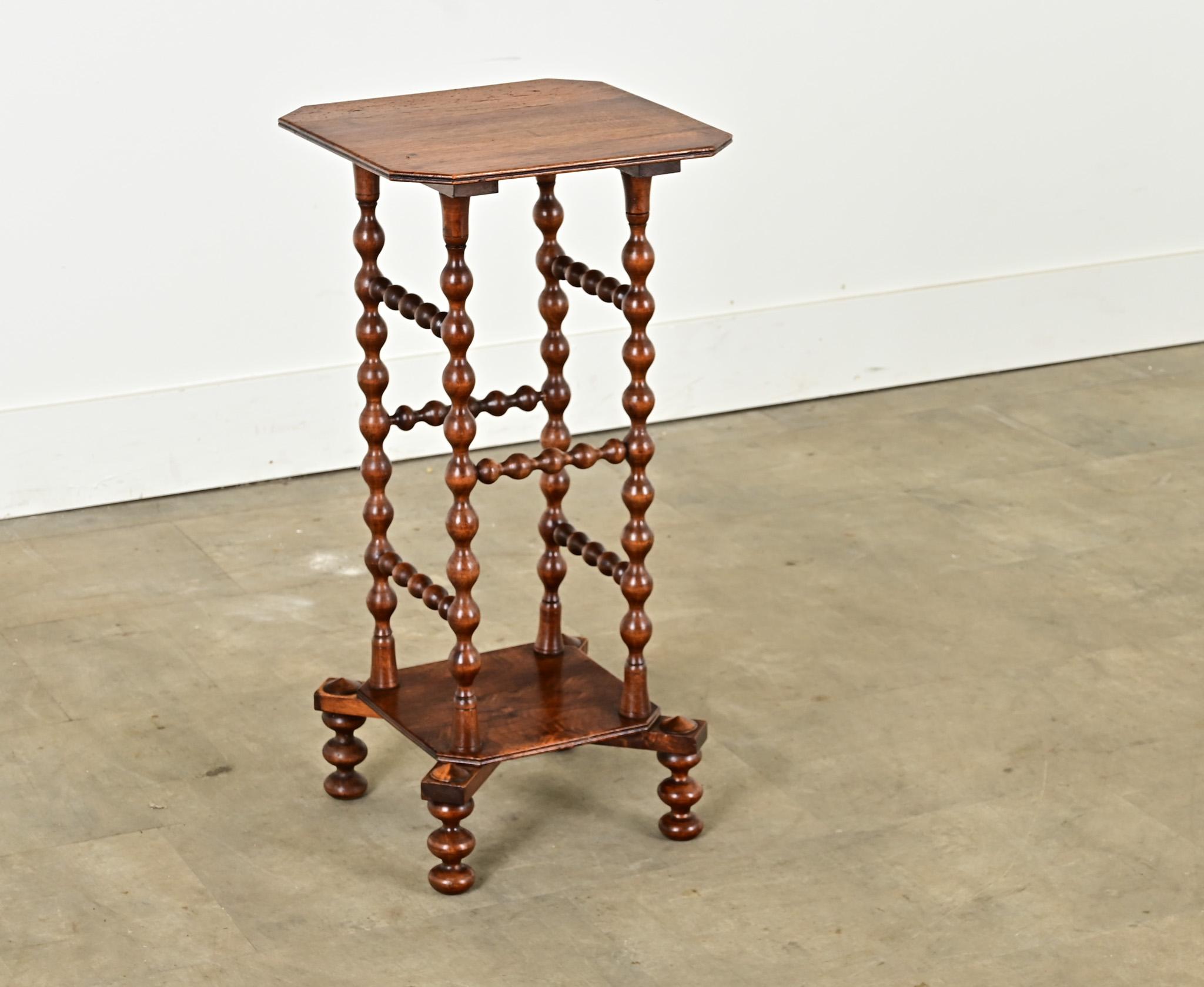 Hand-Carved English 19th Century Bobbin Table