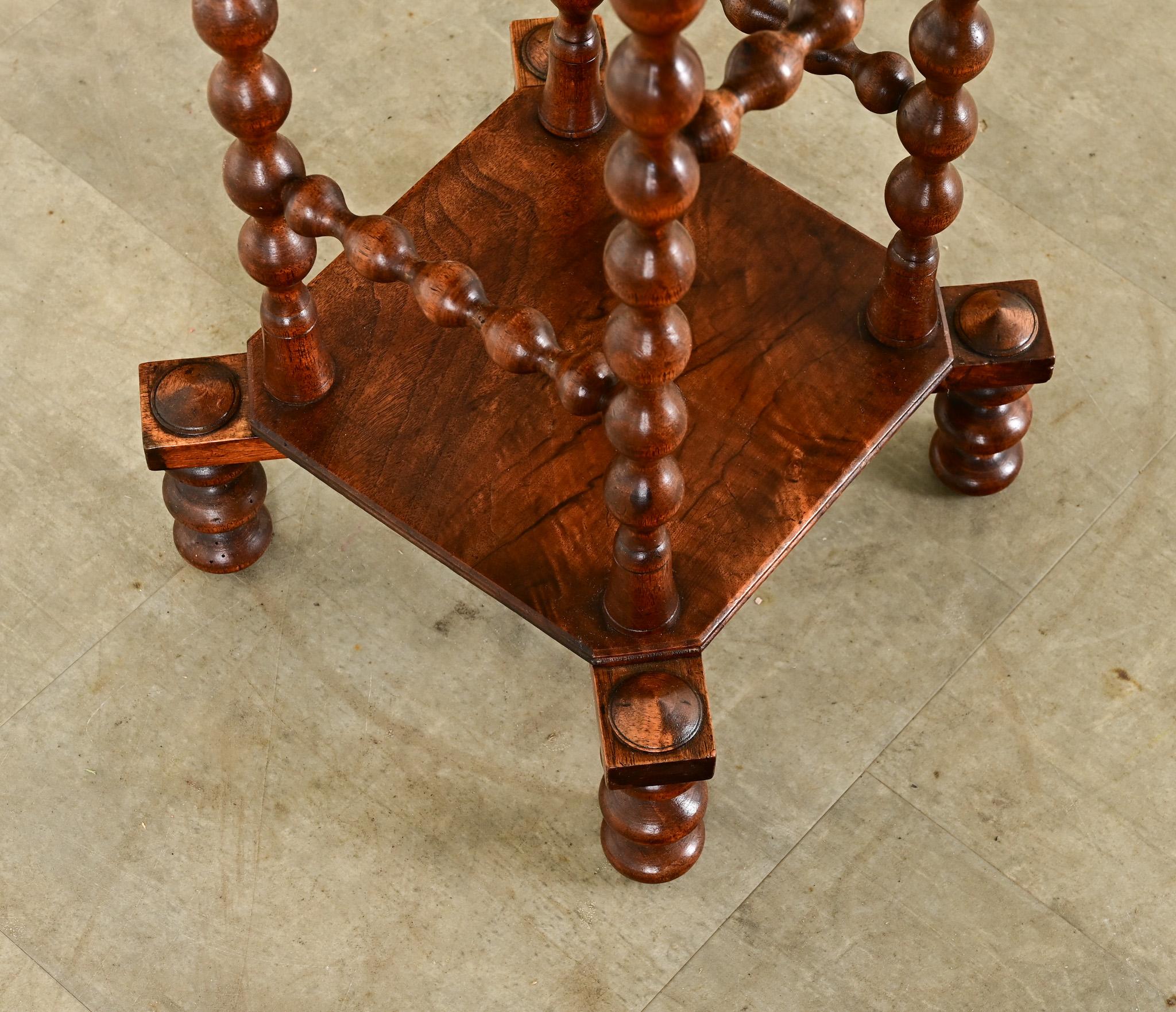 Walnut English 19th Century Bobbin Table