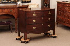 English 19th Century Bow Front Mahogany Chest