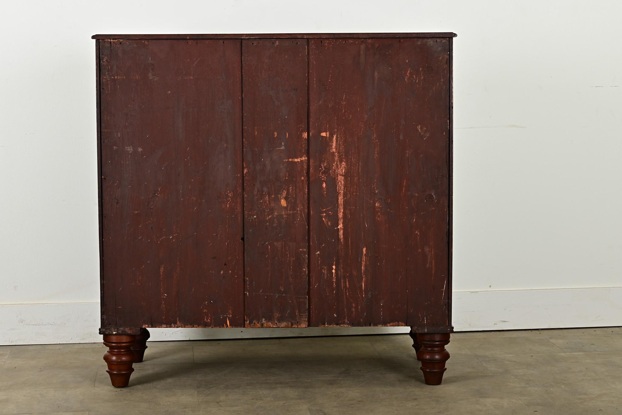 English 19th Century Bow Front Mahogany Chest 2
