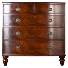 English 19th Century Bow Front Mahogany Chest