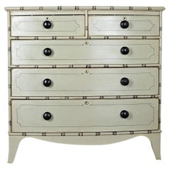 English 19th Century Bow Front Painted Chest