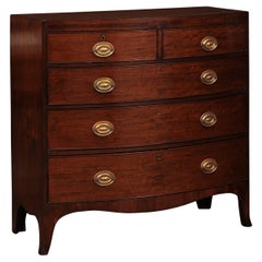English 19th Century Bowfront Mahogany Chest