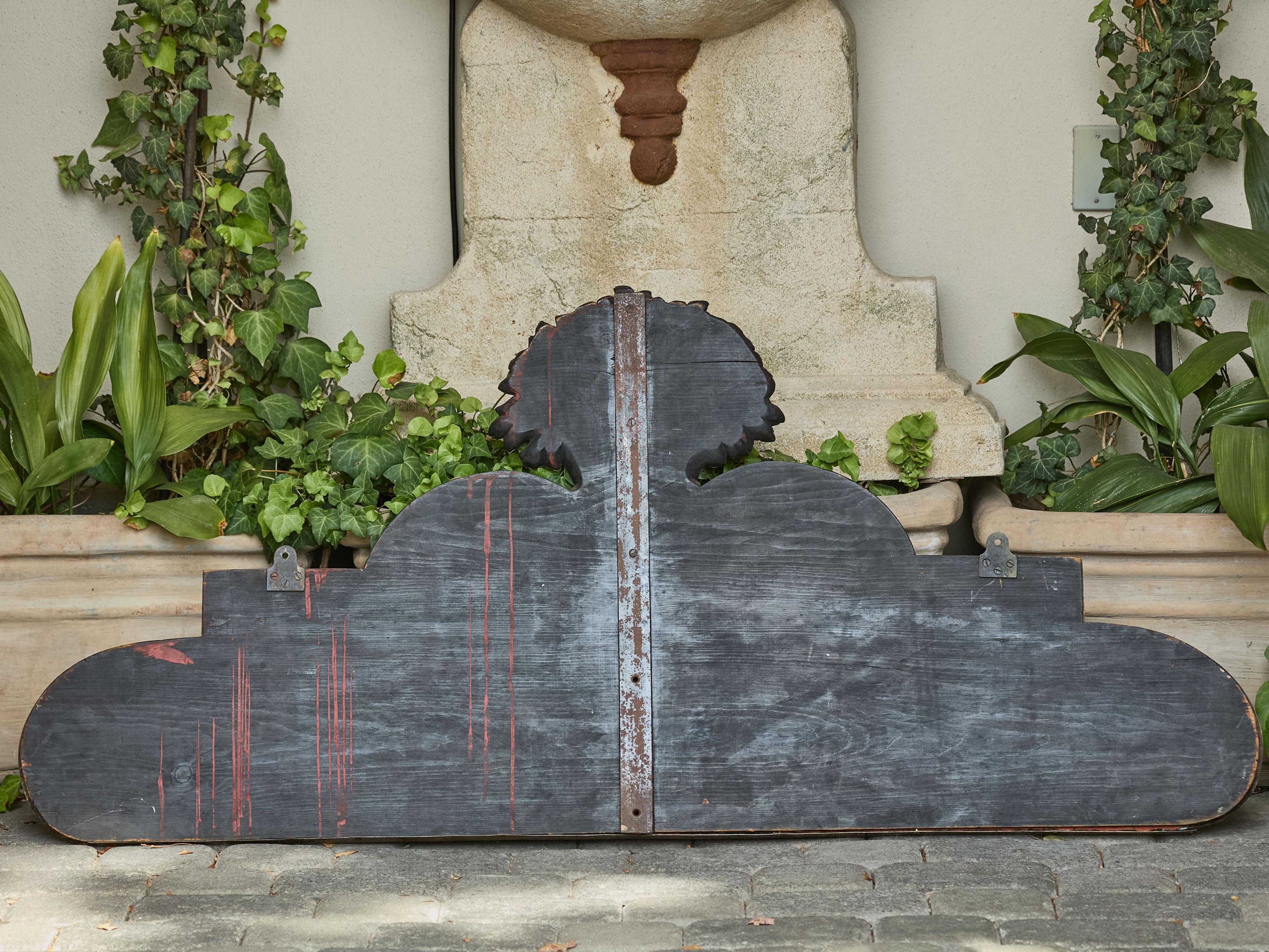 Elemento architettonico in ottone e specchio del XIX secolo inglese con decorazioni floreali in vendita 6