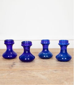 English 19th Century Bristol Blue Hyacinth Vases