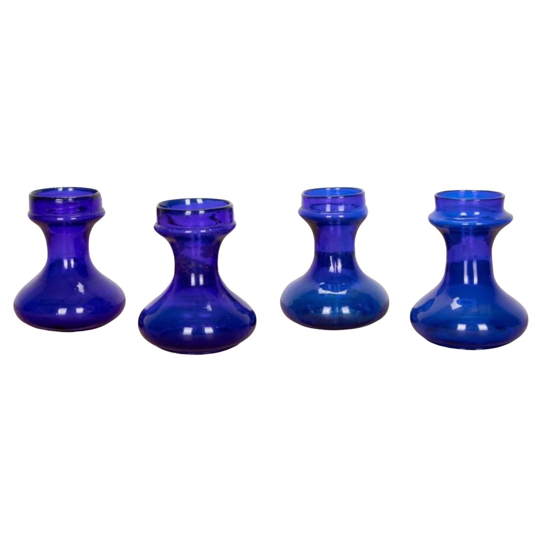 Vases anglais de Hyacinth bleu Bristol du 19ème siècle