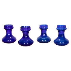 Antique English 19th Century Bristol Blue Hyacinth Vases