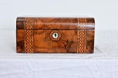 English 19th Century Burl Marquetry and Inlay Writing Box