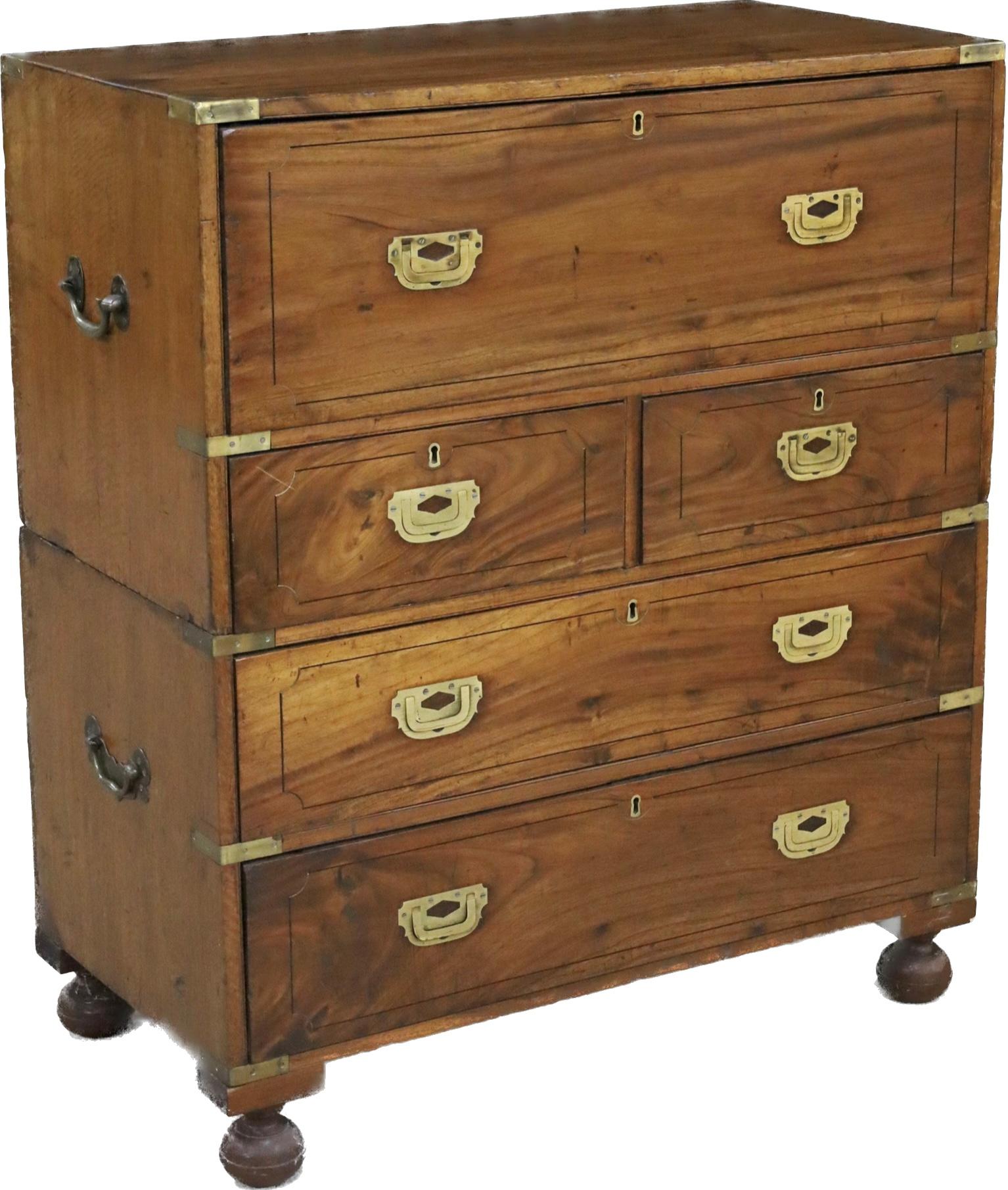 English 19th Century Camphor Wood Campaign Chest 1