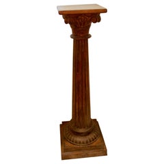 English 19th Century Carved Corinthian Pedestal Column