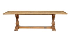 English 19th century carved pine refectory dining table