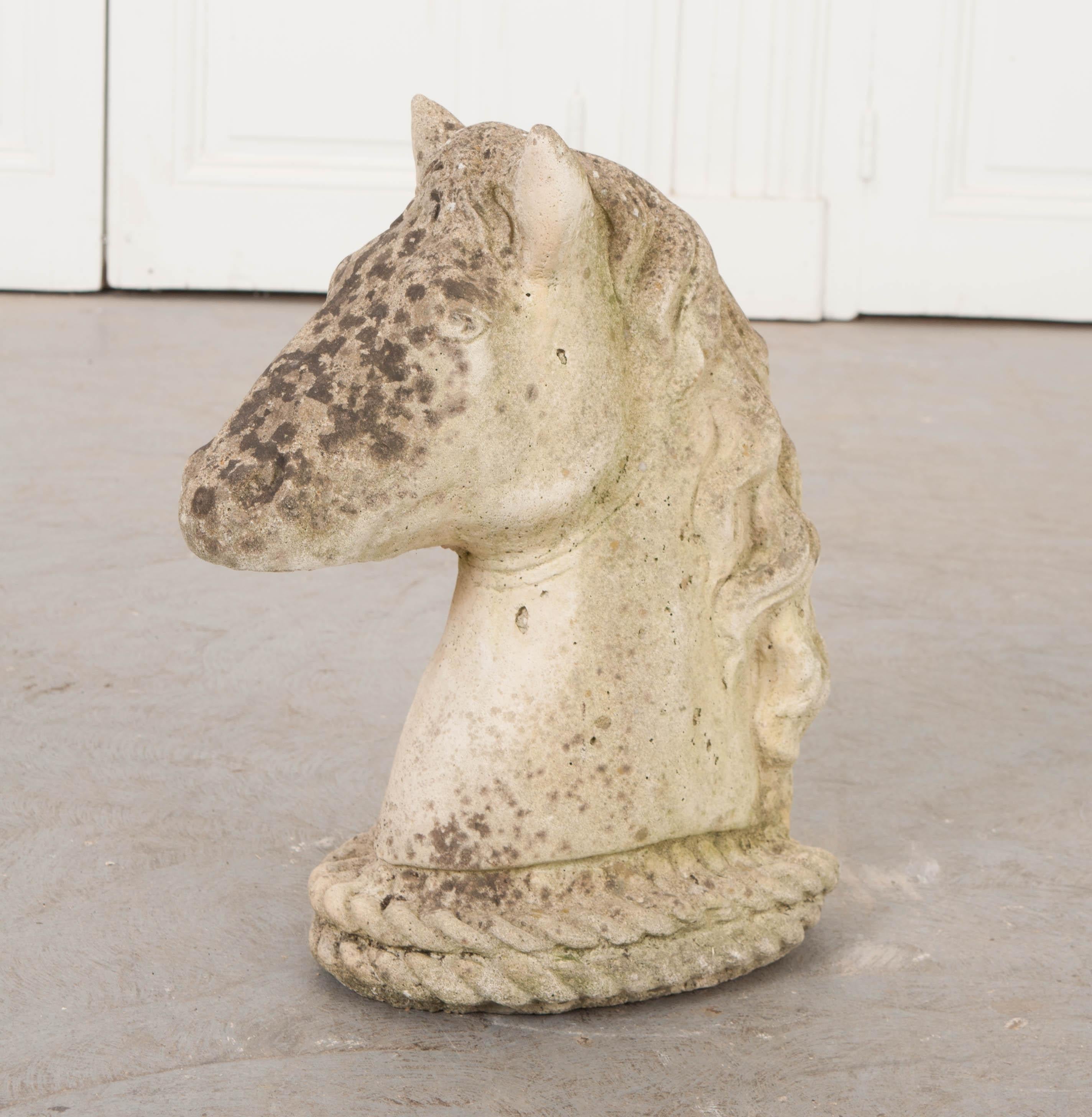 English 19th Century Stone Horse Head In Good Condition In Baton Rouge, LA