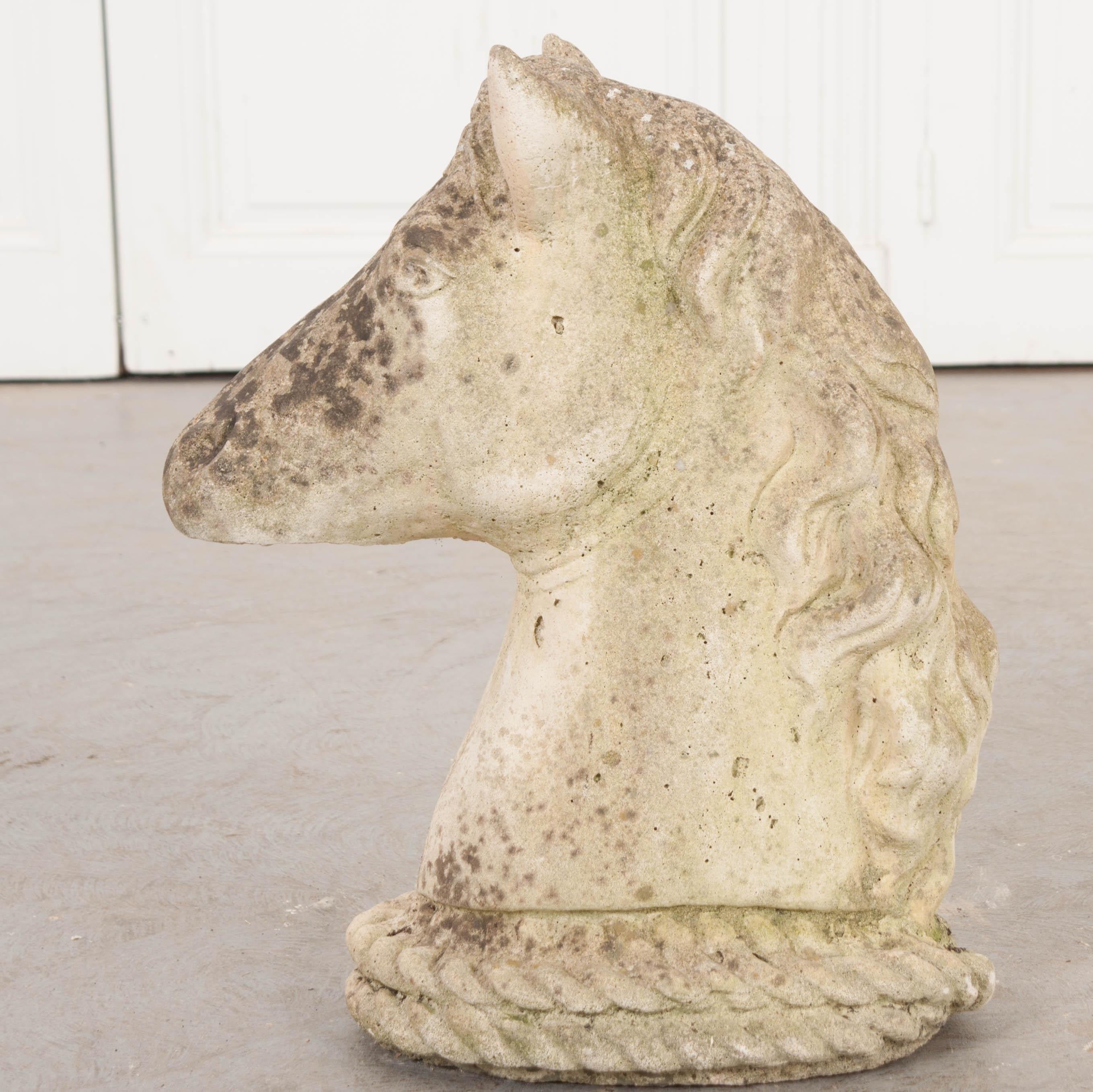 English 19th Century Stone Horse Head 2