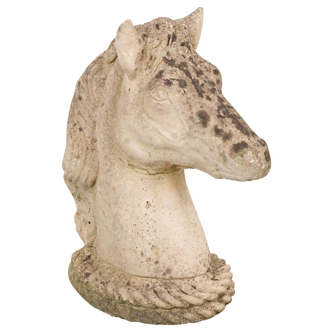 English 19th Century Stone Horse Head