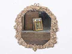 English 19th Century Carved Wood Mirror in the Manner of Grinling Gibbons