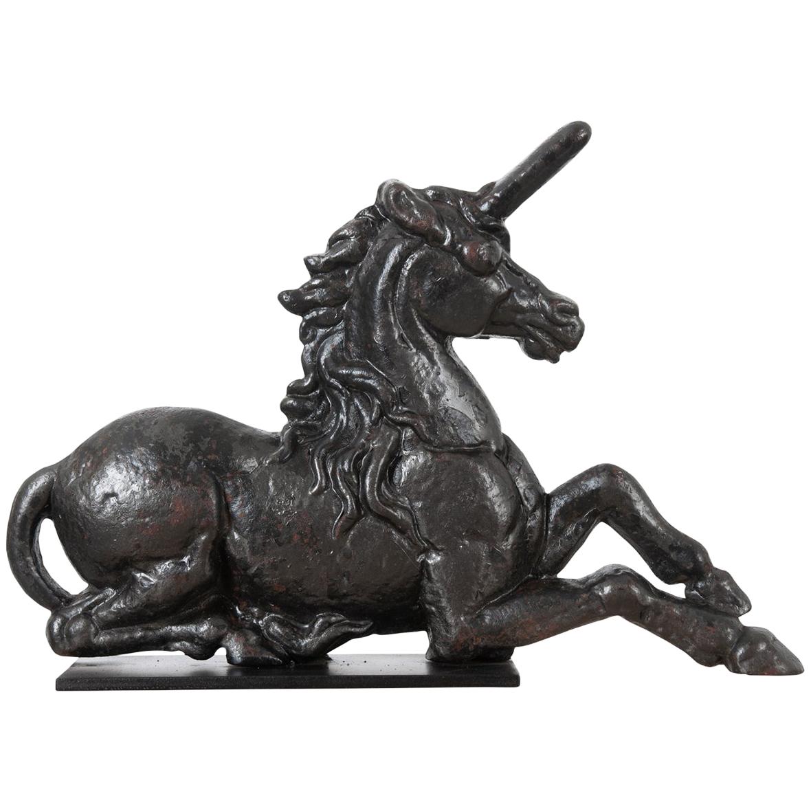 English 19th Century Cast Iron Unicorn For Sale