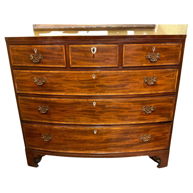 Commode Ancienne Acajou Métal 4 Tiroirs Royaume-Uni '900