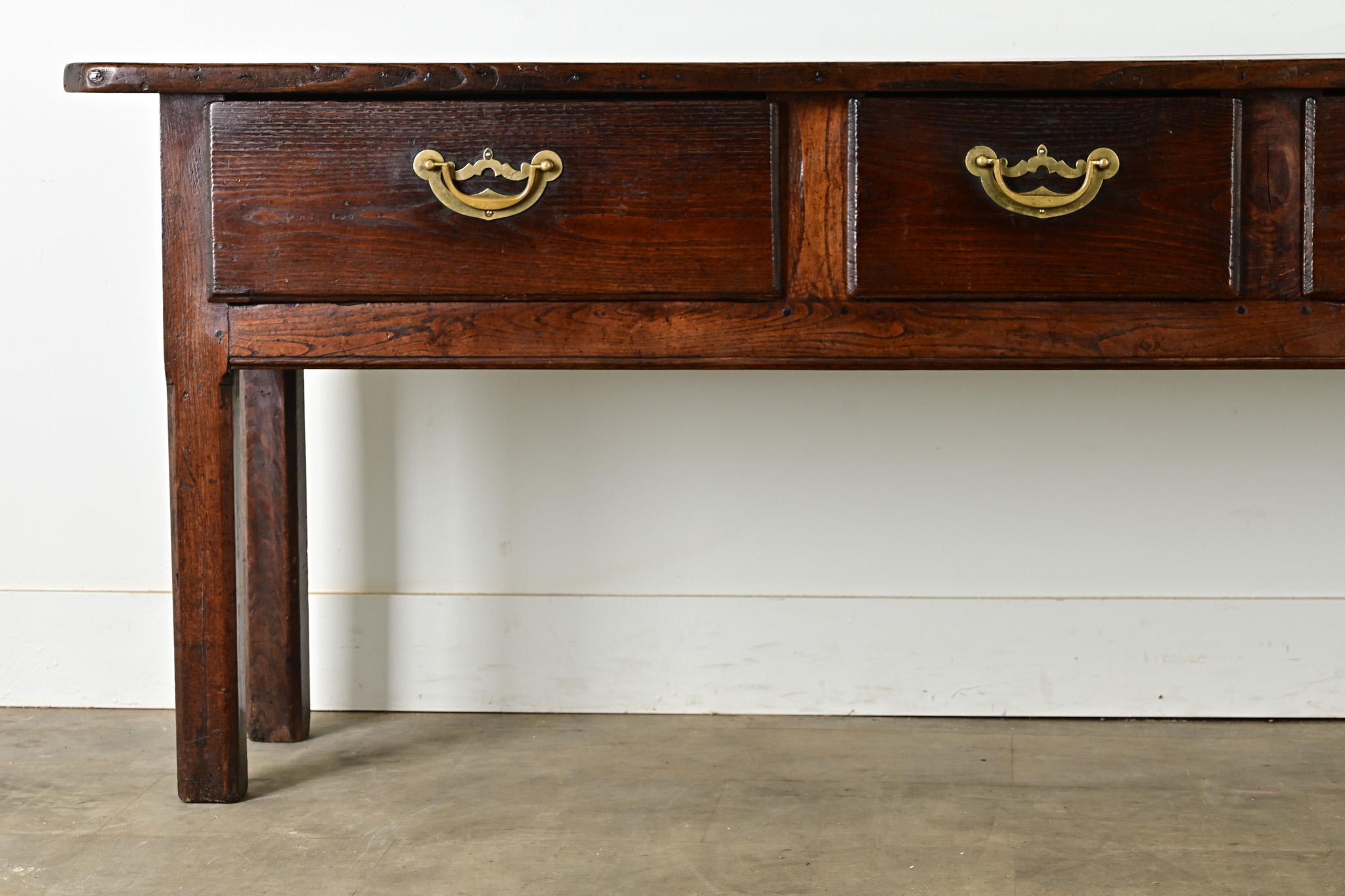 Hand-Carved English 19th Century Chestnut Server