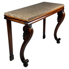 Console anglaise du XIXe siècle avec plateau en marbre